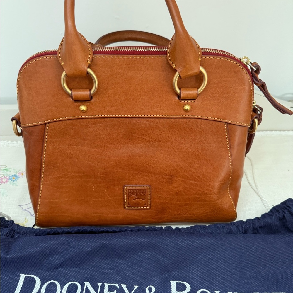 Dooney & Bourke Natural Cameron Satchel with Gold-Tone Hardware